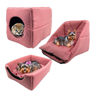 Cama 3em1 Suede Pequeno Cubo Toca Iglu