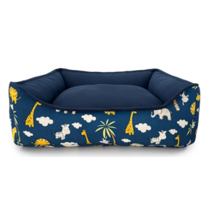 Cama Pet Dupla Face com Zíper Safari (Médio - Azul Escuro)